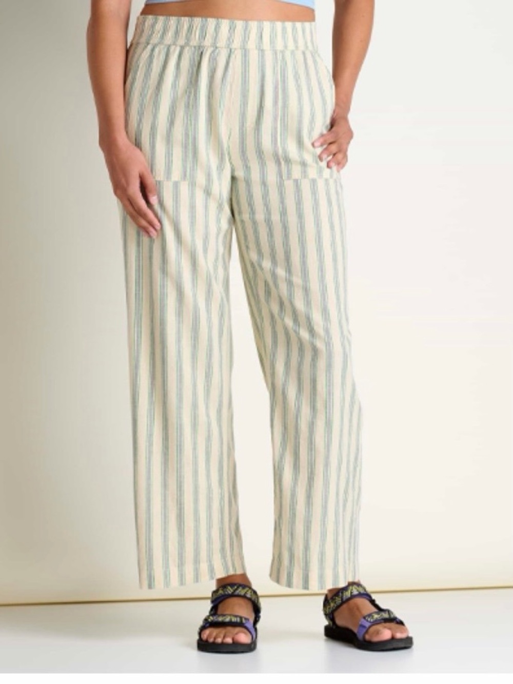 Toad&Co Taj Hemp Stripe Wide Leg Pant Size L